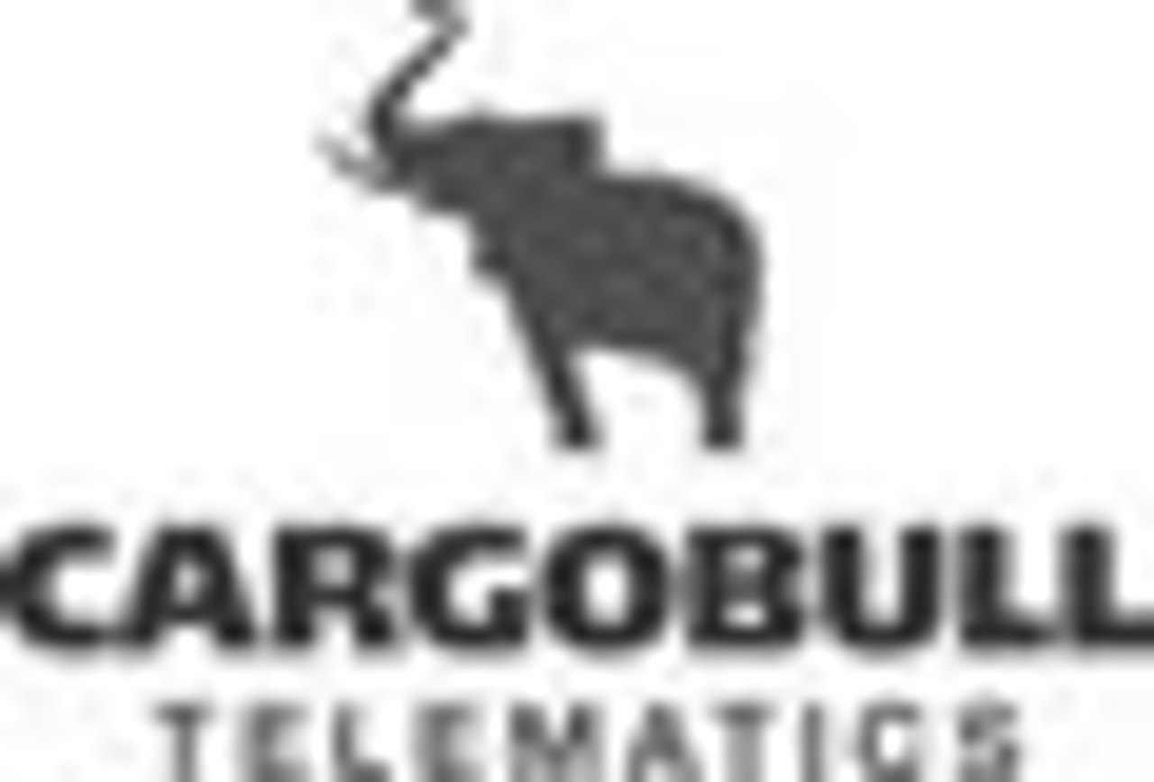 Schwarzes Elefantensymbol über dem Text "CARGOBULL TELEMATICS".